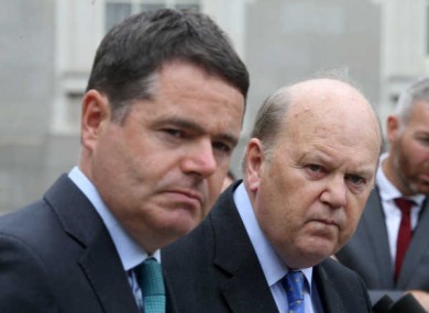 Ministers Paschal Donohoe and Michael Noonan.