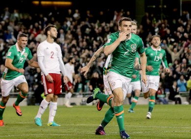 Coleman celebrates his goal.
