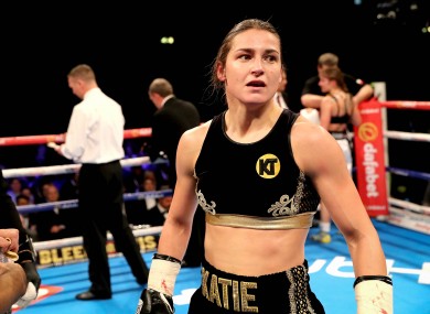 Katie Taylor after her win against Karina Kopinska on Saturday night.