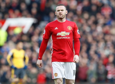 Manchester United's Wayne Rooney during the Premier League match at Old Trafford earlier.