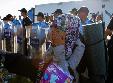 The scene at a previous Police barricade blocking migrants from crossing the border into Bulgaria
