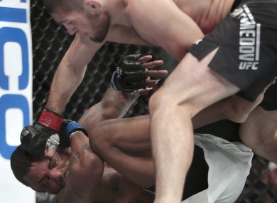 Khabib: locked in the kimura for third-round stoppage against Johnson.