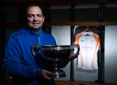 Davy Fitzgerald poses with the Walsh Cup.