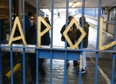 Activists behind the gates at Apollo House.
