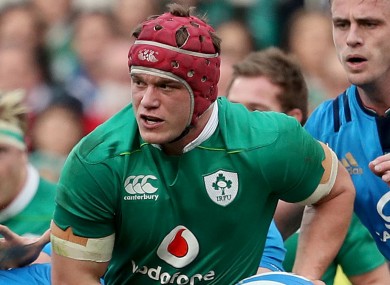 Josh van der Flier in possession for Ireland during last weekend's win over Italy.