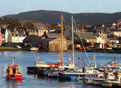The town of Scalloway on Shetland Islands.