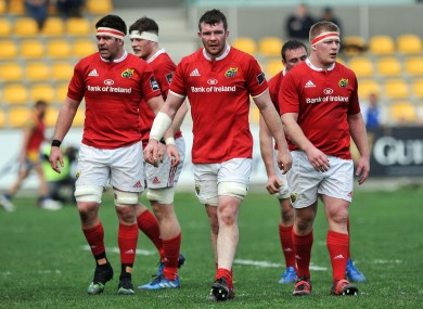 Munster's players pictured during their game with Zebre.