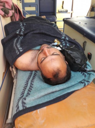 A victim of a suspected gas attack in Idlib.