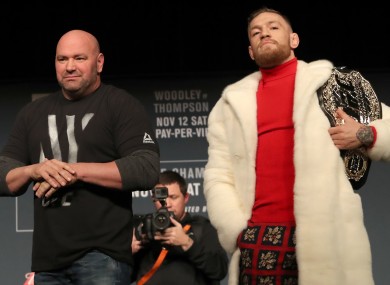 UFC president Dana White and lightweight champion Conor McGregor.