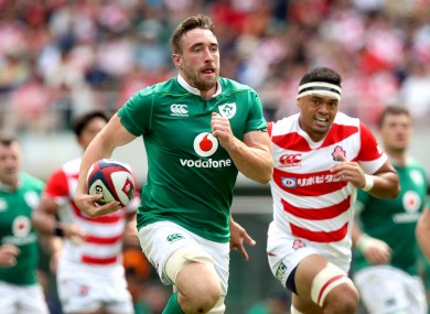 Jack Conan breaks free to score the fifth try of the game.