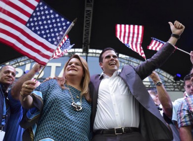 Congresswoman Jennifer Gonzalez and Governor Ricardo Rossello celebrate the results