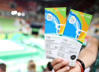 File photo of Rio 2016 tickets.