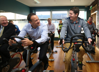 Taoiseach Leo Varadkar and Minister Paschal Donohoe during the National Physical Activity Plan launch.