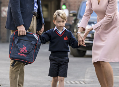 Prince George on his first day of school last week.