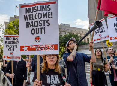 Protests in New York earlier this year.