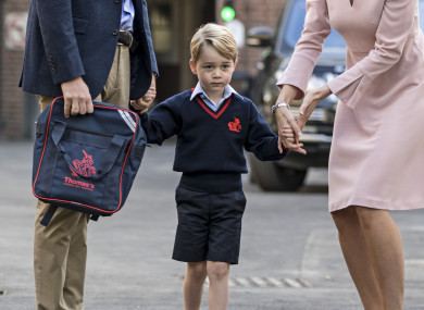 Prince George on his first day at school.