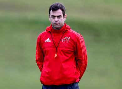 New Munster head coach Johann van Graan on the training ground in Limerick this week.