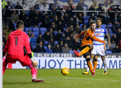 Wolves Matt Doherty scores his side's second goal of the game.