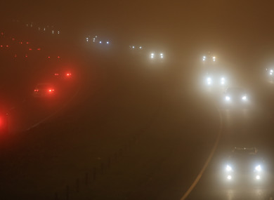 File photo. Fog on the N7 near Naas.