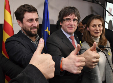 Catalan leader Carles Puigdemont was happy with yesterday's result.