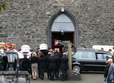 The funeral of the Hawe family in Saint Mary's Church in Castlerahan, Co Cavan.