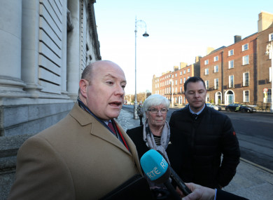 Austin, Sheila and Oliver Stack after a meeting with then Taoiseach Enda Kenny last year.