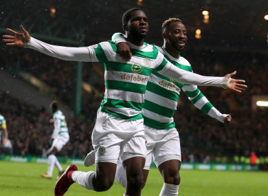 Celtic goalscorers Odsonne Edouard and Moussa Dembele.