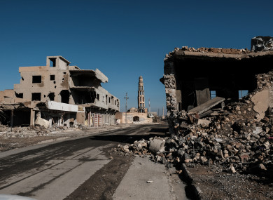 Damaged town of Qaraqosh, Iraq