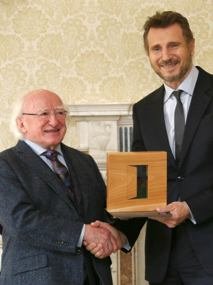 There's Liam getting his award from Michael D today.