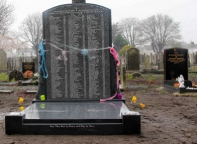 The original memorial stone in Mount Jerome.
