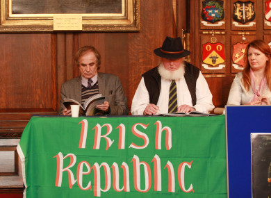 James Connolly Heron, Proinsias O Rathaille and Donna Cooney of the 1916 Relatives Association.