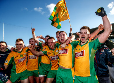 Corofin players celebrate their victory over Moorefield.