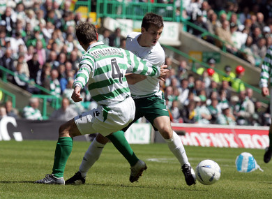 Liam Miller and Jackie McNamara the last time Ireland and Celtic played in 2005.