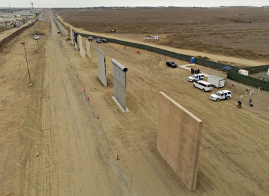 The eight wall prototypes are standing outside San Diego near Tijuana.