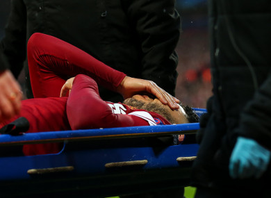 Oxlade-Chamberlain was stretchered off after 18 minutes last night.