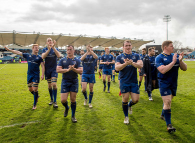 Leinster celebrate their 41-6 win.