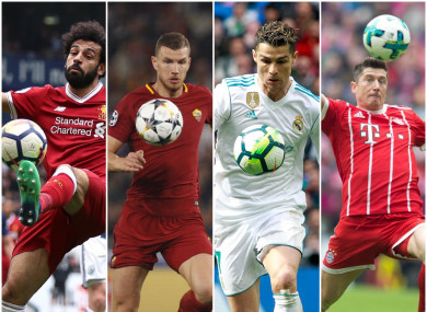 Salah, Dzeko, Ronaldo and Lewandowski will all be chasing a place in the final on 26 May.