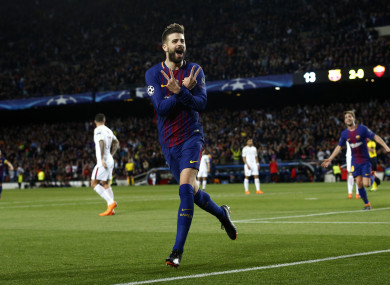 Pique got Barcelona's third.