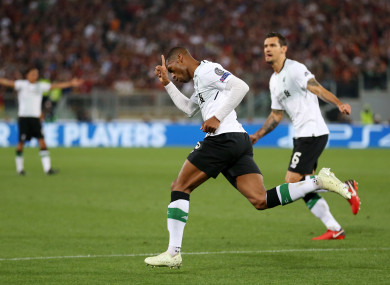 Liverpool's Georginio Wijnaldum celebrates scoring his side's second goal of the game.