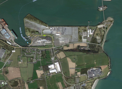 An aerial view of the proposed site at Ringaskiddy.