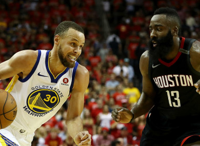 Face off: Stephen Curry, James Harden.