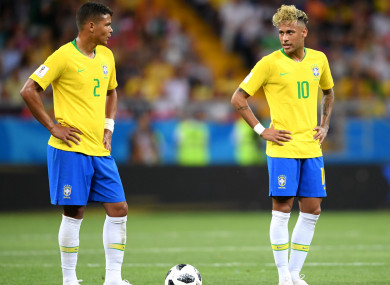 Brazil duo Thiago Silva and Neymar.