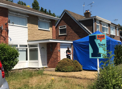 Police outside a house in Chester, believed to be the home of Letby.