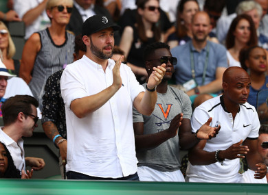Alexis Ohanian at Centre Court yesterday.