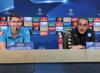 Chelsea-bound? Jorginho and Sarri.