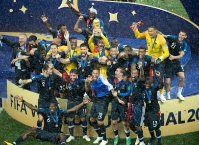 France players celebrate their World Cup triumph.