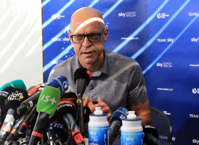 Team Sky's Dave Brailsford during a press conference.