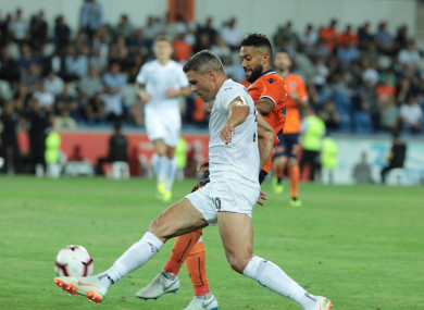 Gael Clichy of Basaksehir and Jonathan Walters of Burnley.