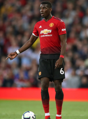 Paul Pogba in possession for Manchester United during Friday's win over Leicester City.