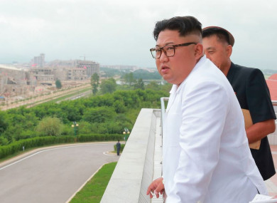 File photo of North Korean leader Kim Jong-un visiting the construction site of the Wonsan-Kalma coastal tourist area, Gangwon-do, North Korea.
